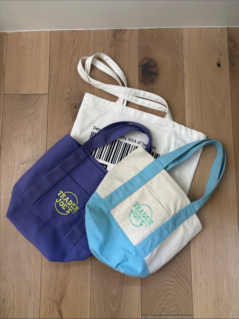2 Trader Joe's mini totes & one IKEA tote bundle - Picture 2 of 3